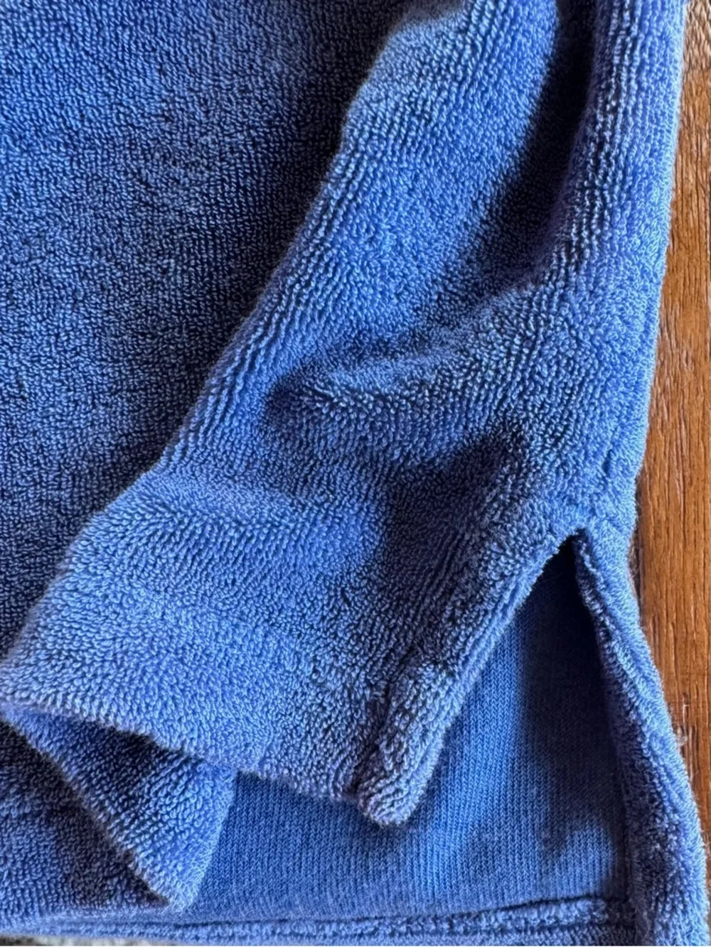 Hanna Andersson Terry Cloth Hooded Cover-Up Dress Blue Rainbow Trim Size 12
